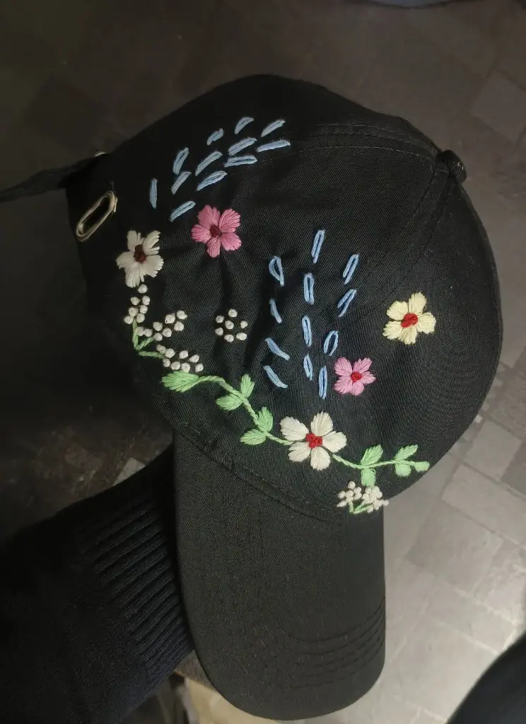 Black Handstitched Cap