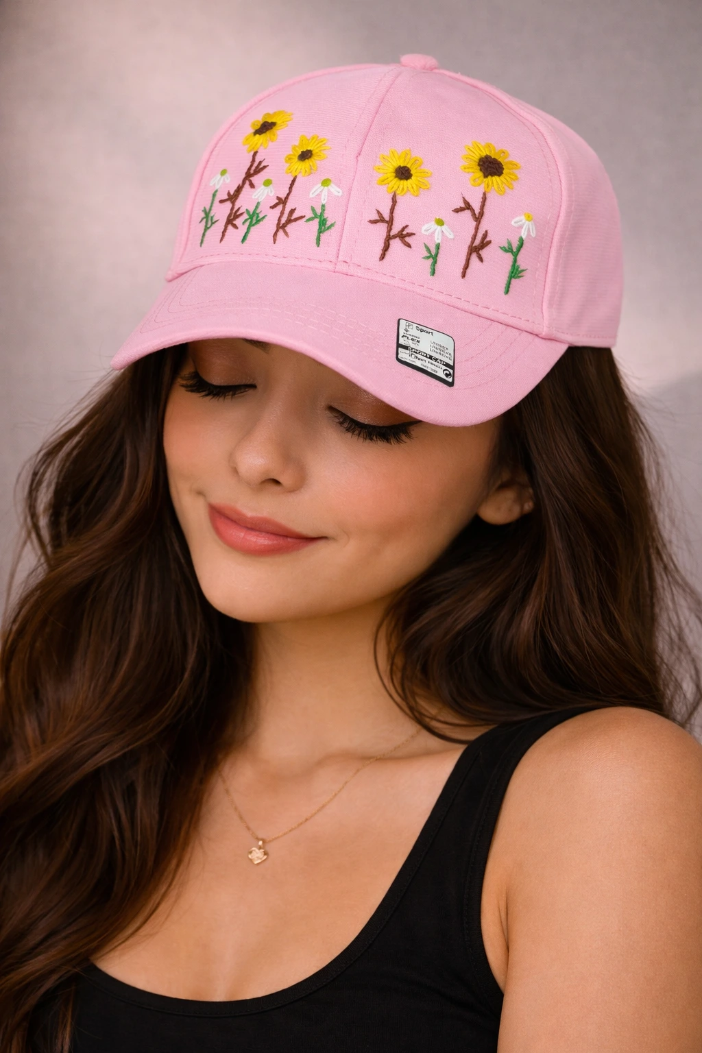 Blush Bloom pink handstiched Cap