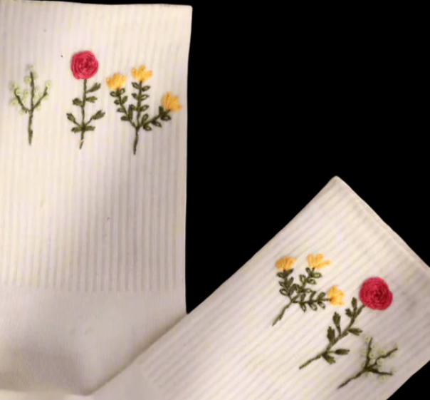Hand Embroidered Socks