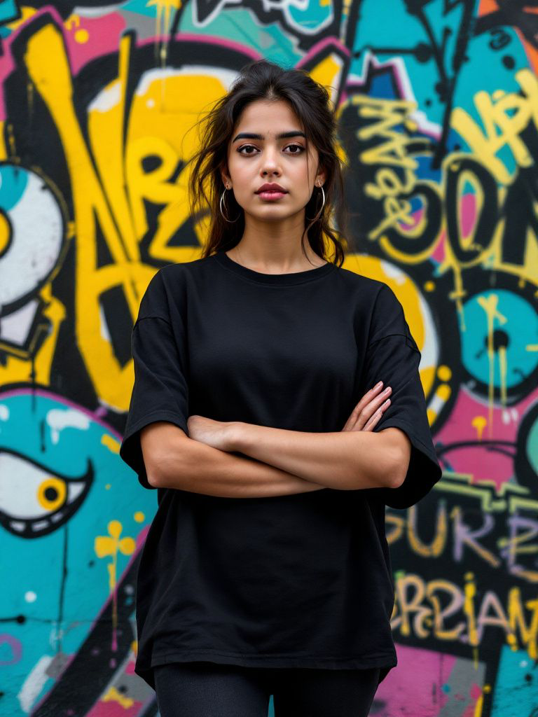 Unisex black oversized boxifit Tee